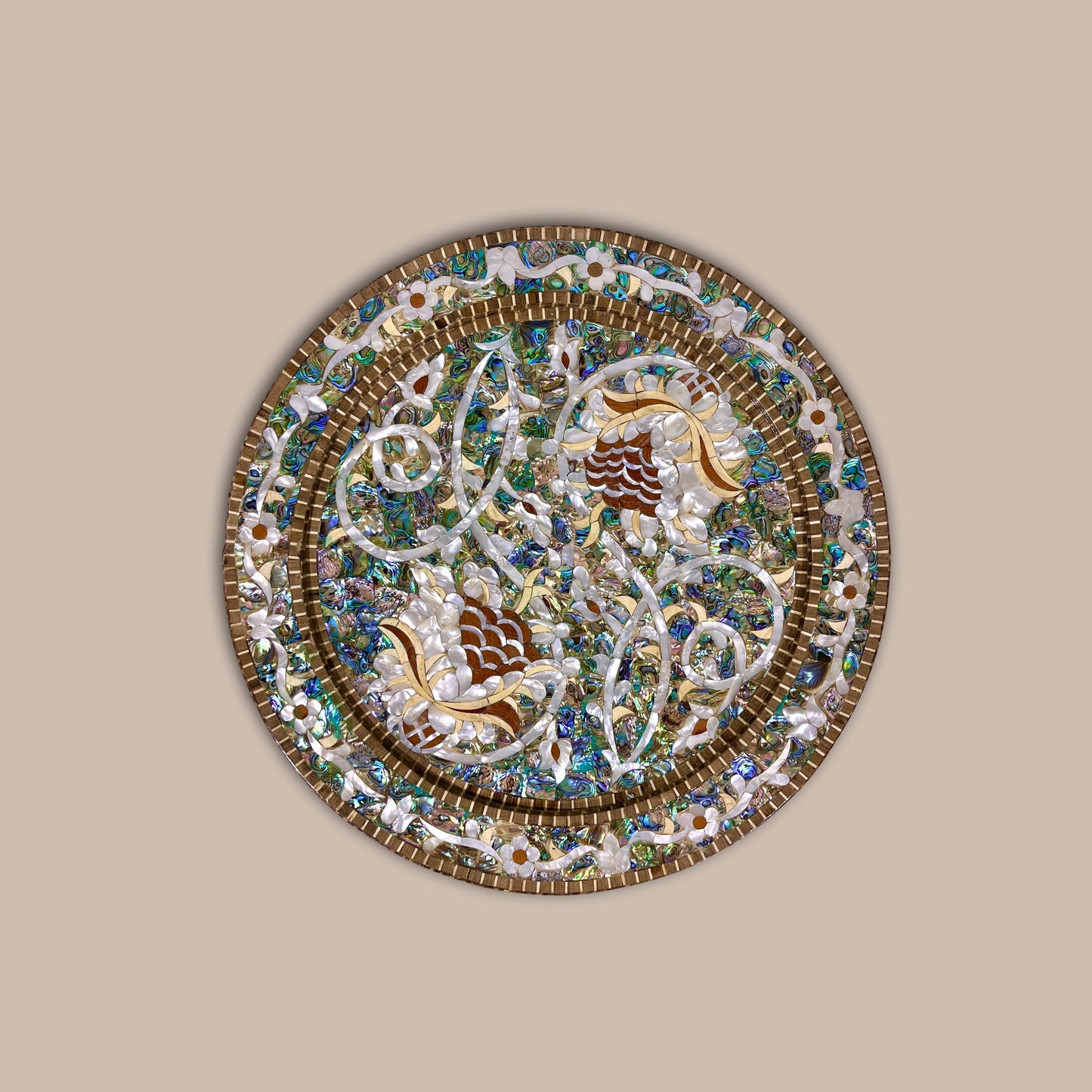 Emperor Chair & Table Set - Mother of Pearl