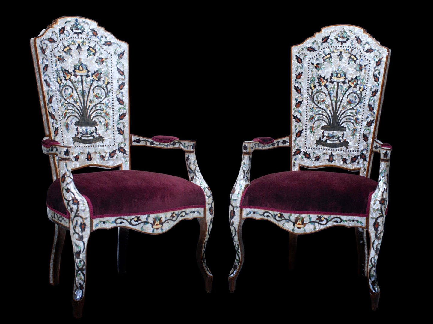 Large Chair Set - Covered Mother Pearl