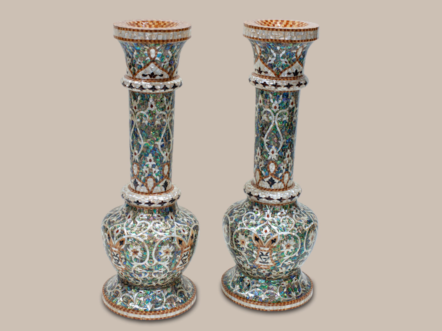 Vases Embellished with Mother Pearl
