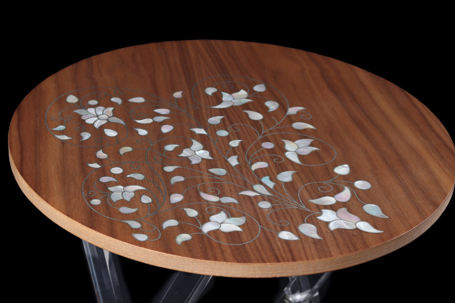Mother of Pearl and Silver Embedded Serving Tables - Set of 4