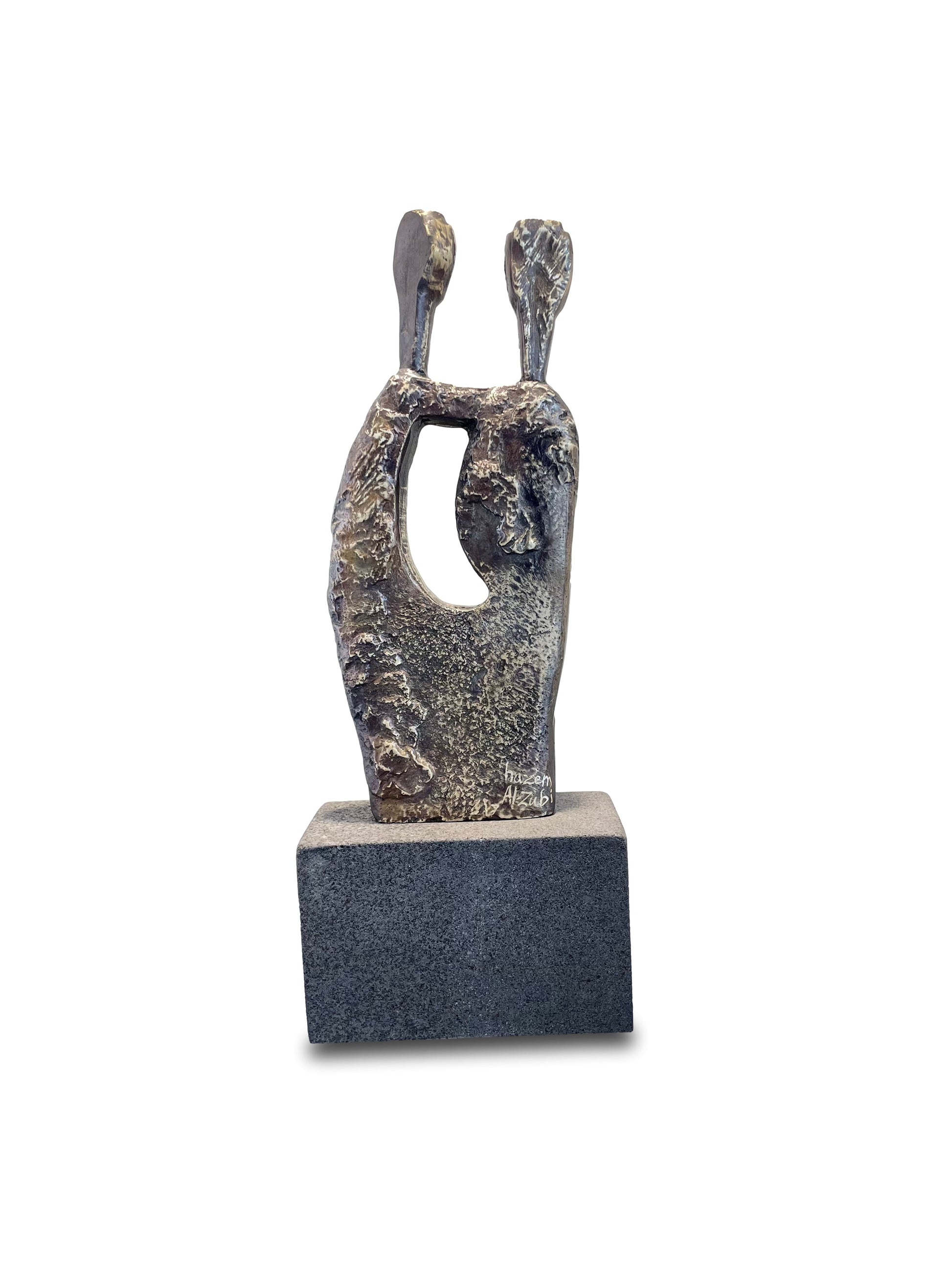 Two Head Bronze Sculpture - 'Ain Ghazal Collection