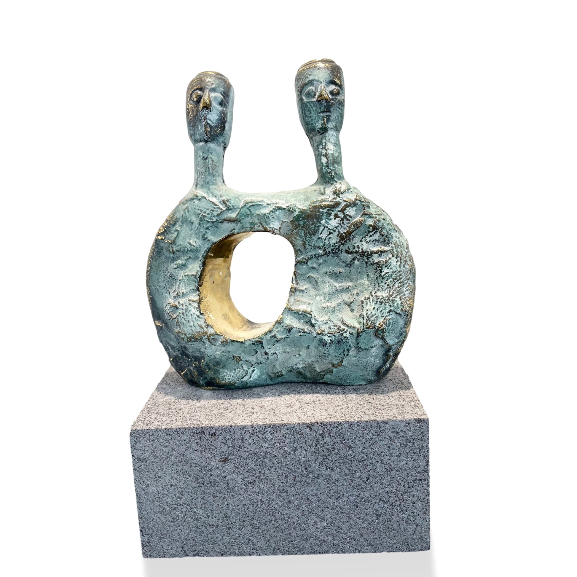 Two Head Bronze Sculpture - 'Ain Ghazal Collection