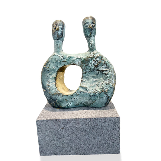 Two Head Bronze Sculpture - 'Ain Ghazal Collection