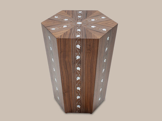Accent Table Hand Engraved Mother Pearl