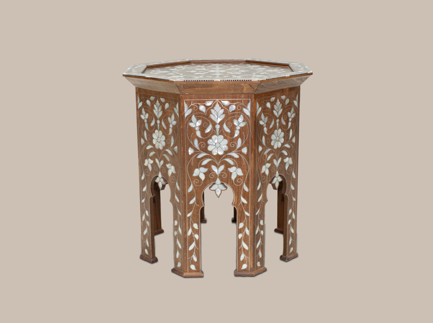 Accent Table Inlaid Mother Pearl