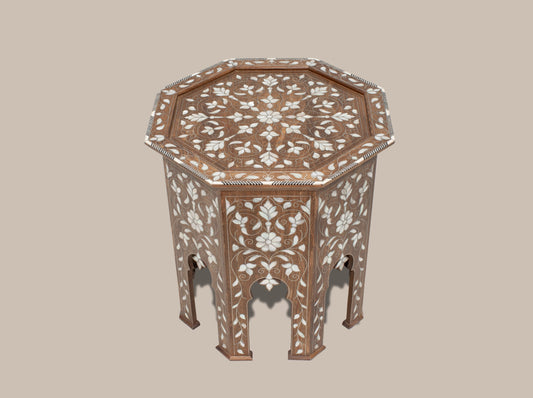 Accent Table Inlaid Mother Pearl