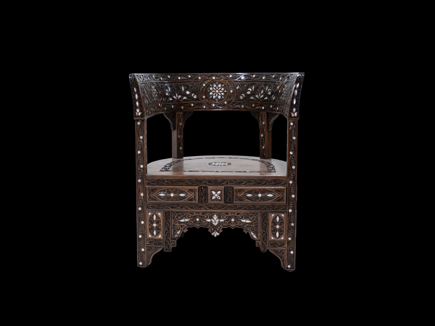 Double Chair & Table Set Embellished - Mother Pearl