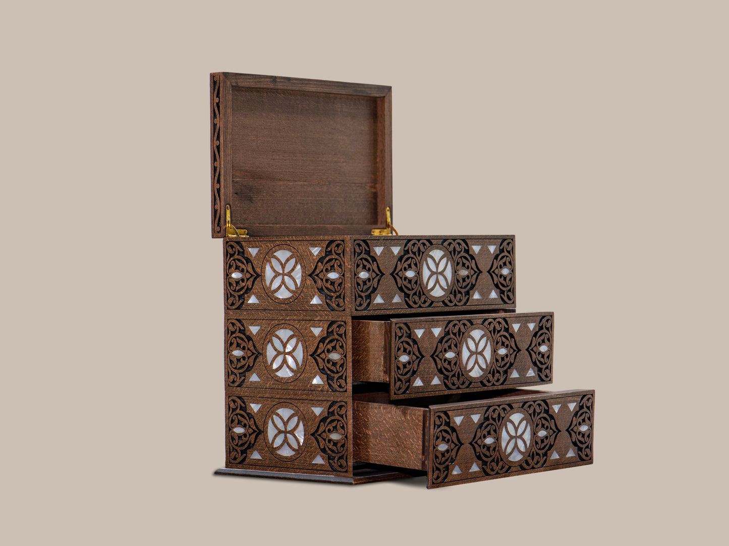 Jewelry Box - Inlaid Walnut Wood