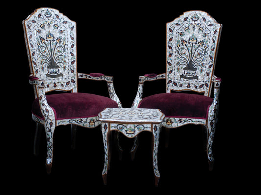 Large Chair Set - Covered Mother Pearl