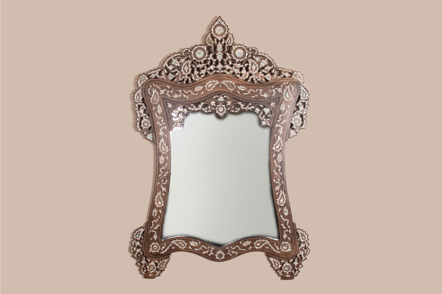 Dresser & Mirror Set - Inlayed in Mother of Pearl