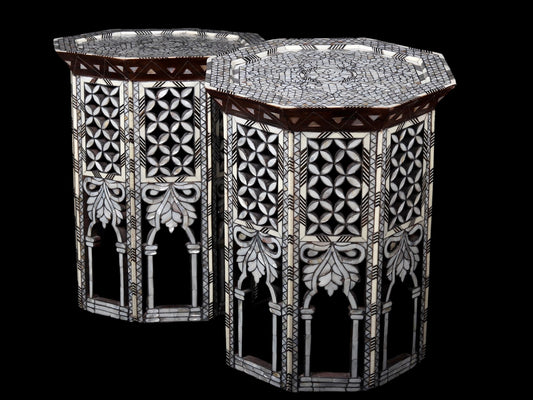 Large Side Table Set - Covered in Mother of Pearl