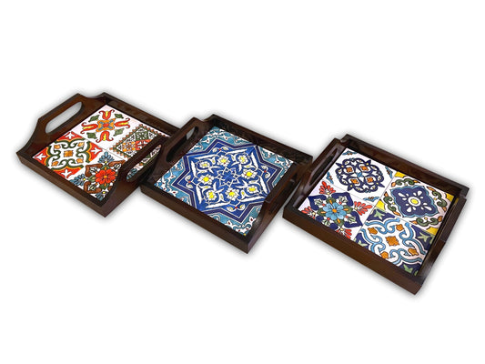 Small Serving Tray Set - Mixed Colored