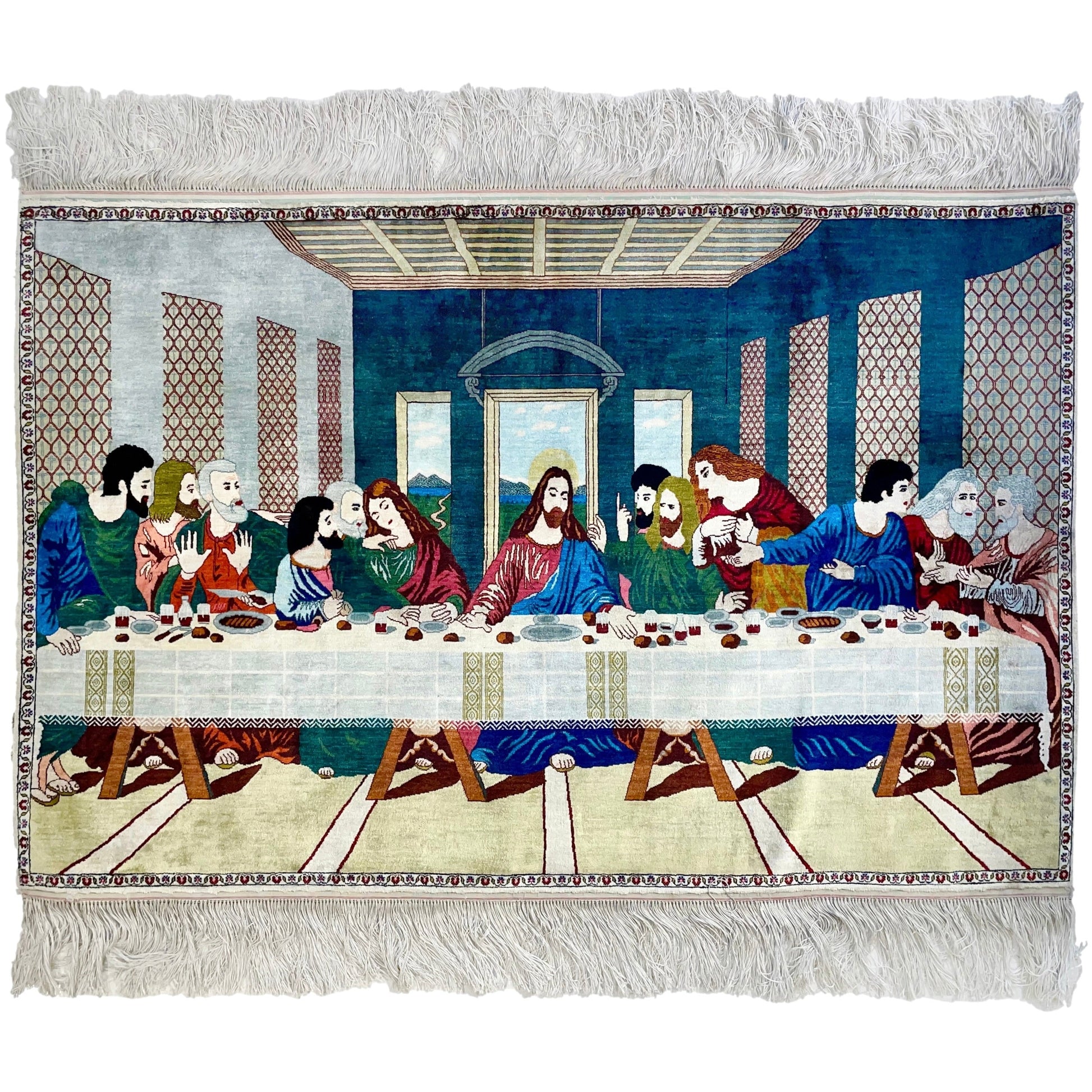The Last Supper | Persian Qum Rug | Silk | 100 x 150 cm