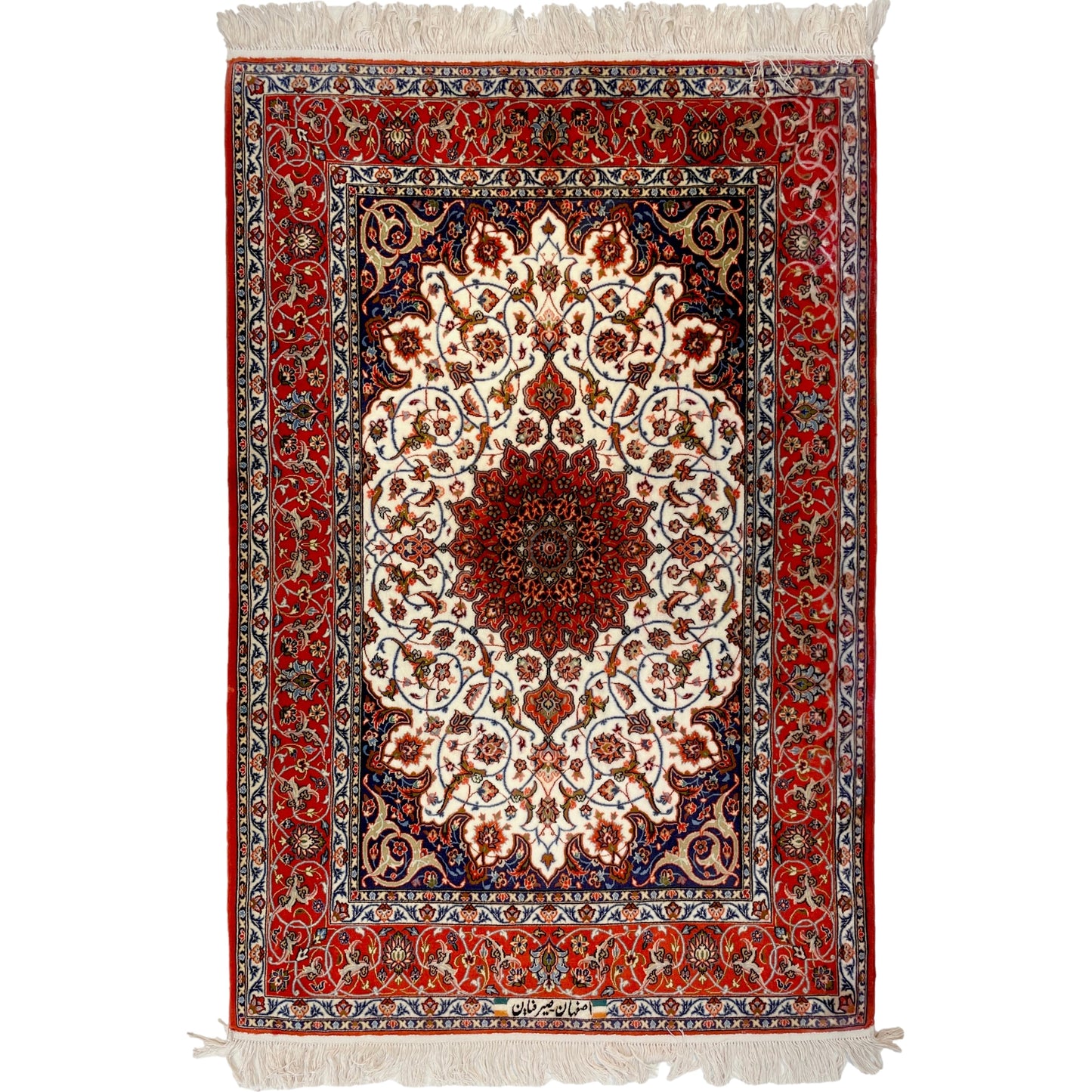 Twin Persian Isfahan Rug | Wool | 162 x 107 cm