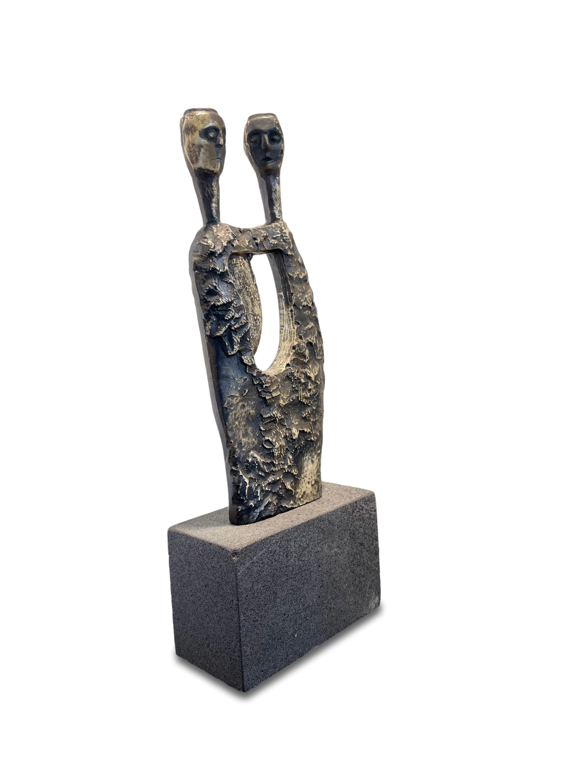 Two Head Bronze Sculpture - 'Ain Ghazal Collection